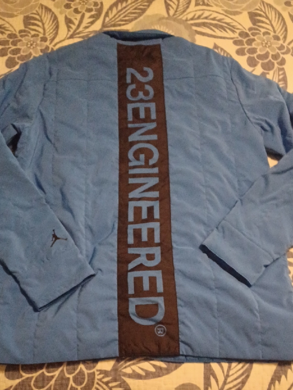 Jordan Men’s Tech 23 Light Blue Quilted Jacket with 23 Engineered Stripe Light